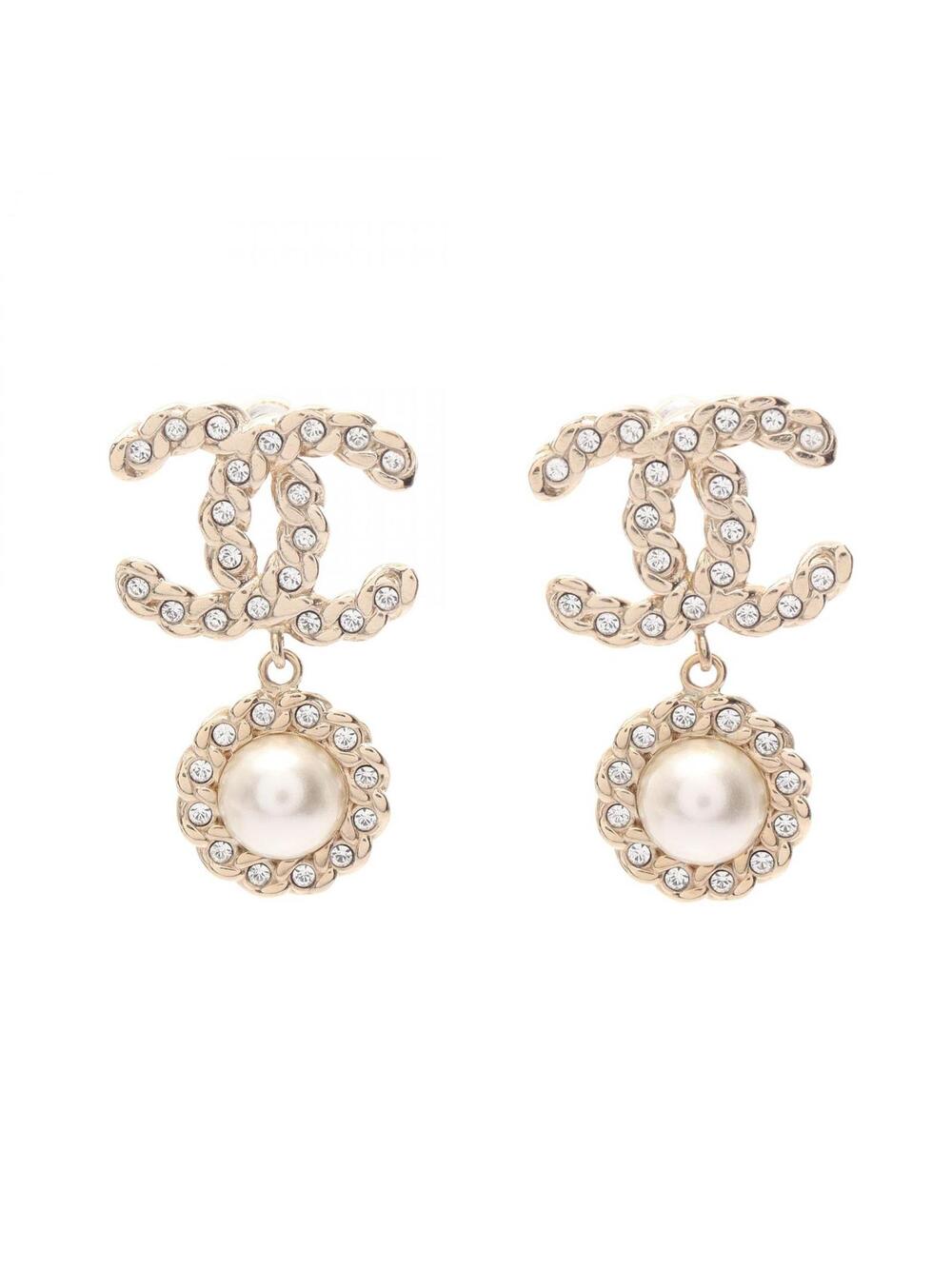 Chanel B20V Coco Mark Pierced Earrings #358109C10B